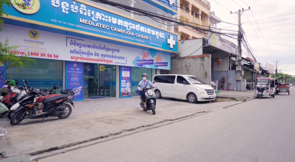Phòng khám Medlatec tại Campuchia. (Ảnh: VTV)