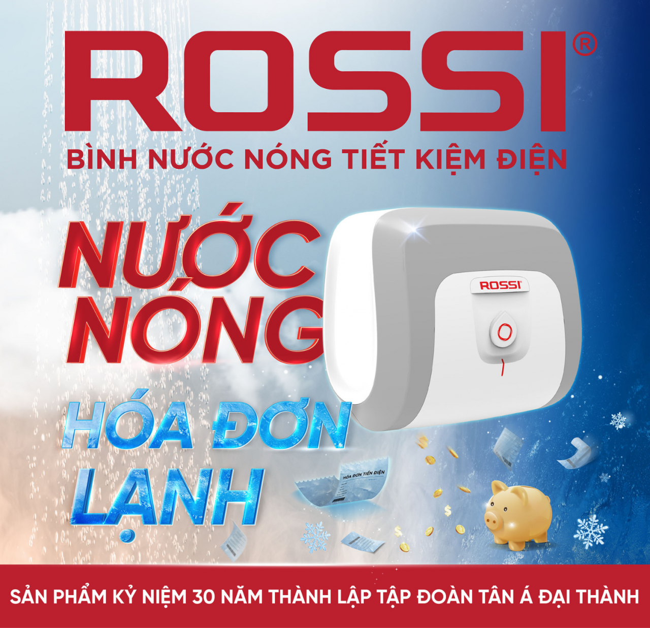 Bình nước nóng Rossi của Tập đoàn Tân Á Đại Thành phát huy lợi thế tiết kiệm điện năng hiệu quả