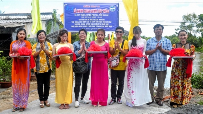Vesaf xây dựng 3 công trình cầu, đường giao thông nông thôn ở Cà Mau