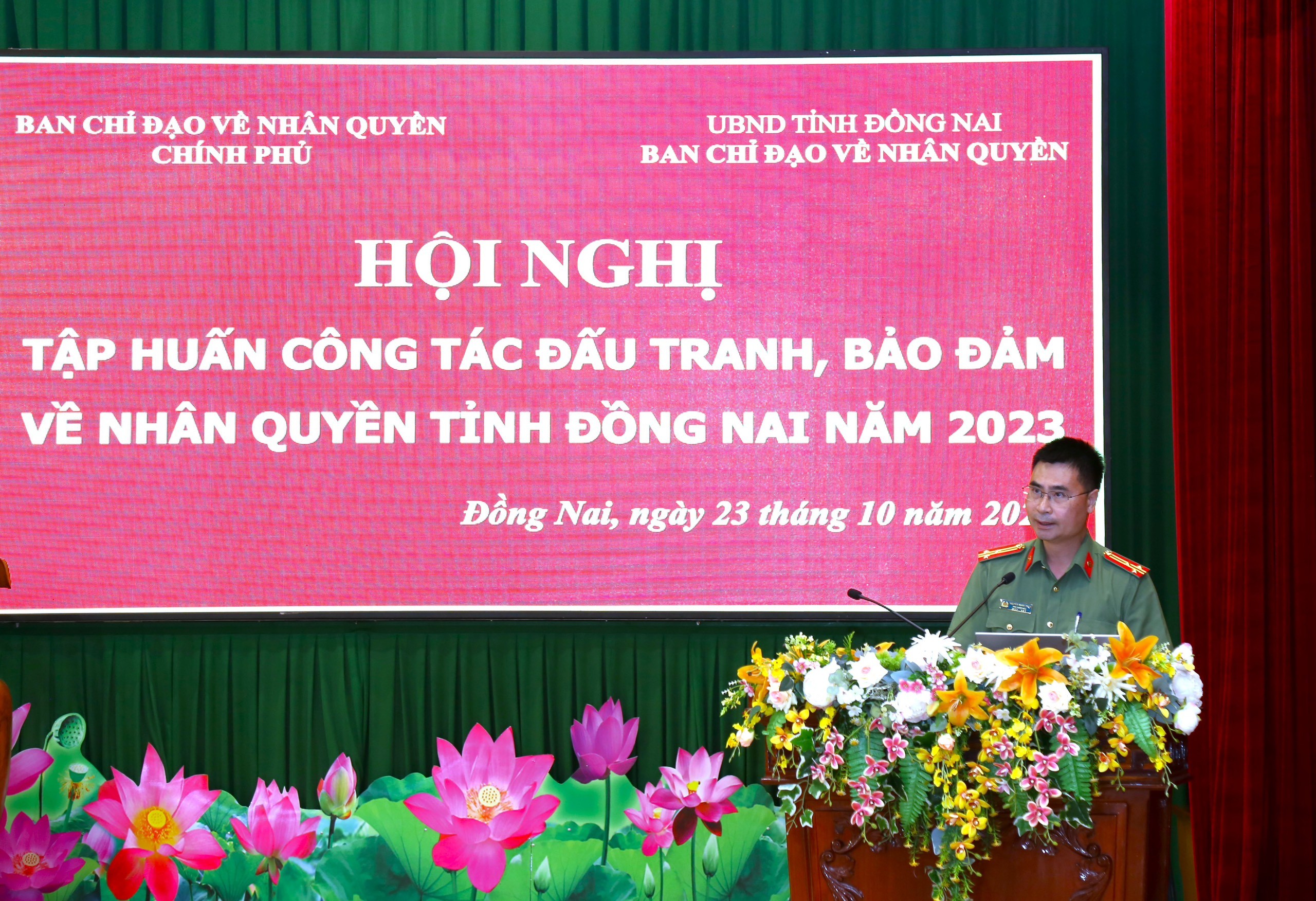 Thượng tá Nguyễn Mạnh Toàn, Phó Giám đốc Công an tỉnh, Phó Trưởng ban Thường trực Ban Chỉ đạo nhân quyền tỉnh Đồng Nai