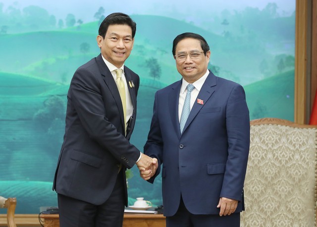 Thủ tướng Phạm Minh Chính và Phó Thủ tướng, Bộ trưởng Ngoại giao Thái Lan Parnpree Bahiddha-Nukara - Ảnh: VGP