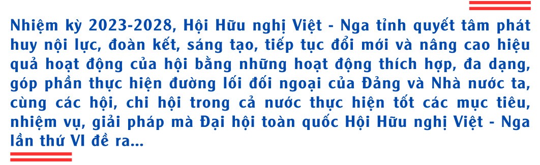 Phú Yên Online - Đại hội Hội Hữu nghị Việt - Nga tỉnh lần thứ IV, nhiệm kỳ 2023-2028: Đổi mới, đa dạng hình thức hoạt động để phát triển