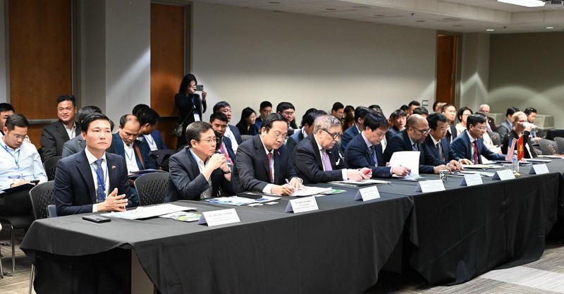 Đại biểu tham dự Hội nghị Hội nghị gặp gỡ doanh nghiệp Việt Nam và Hoa Kỳ ngày 13/11/2023 tại Hoa Kỳ (Ảnh: Vũ Đạt).