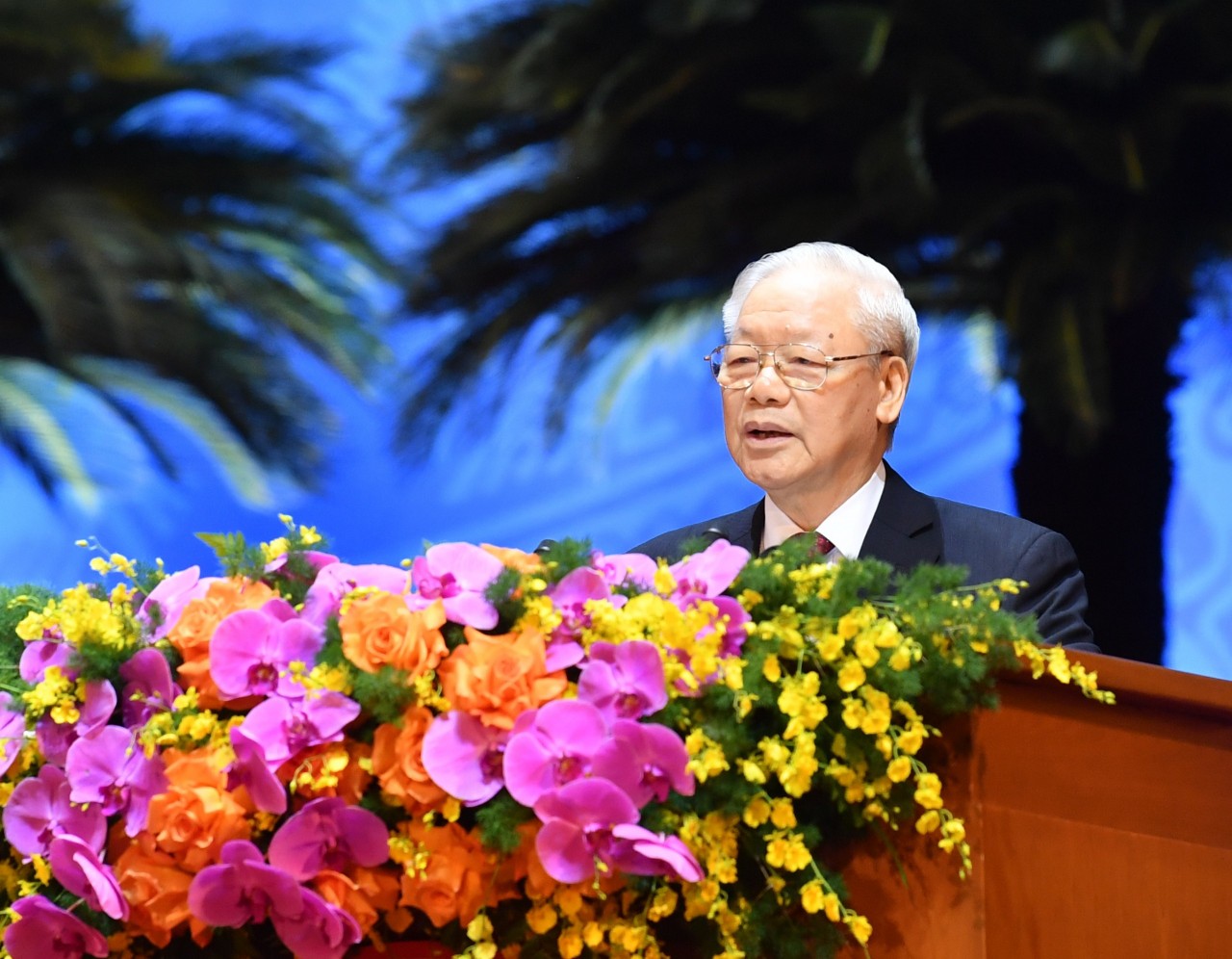 Tổng Bí thư Nguyễn Phú Trọng phát biểu tại Đại hội.