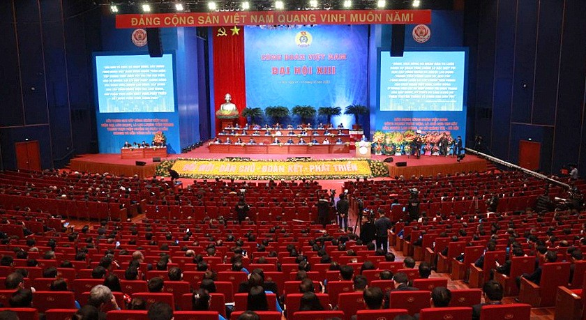 Phiên họp trọng thể của Đại hội Công đoàn Việt Nam lần thứ 13.