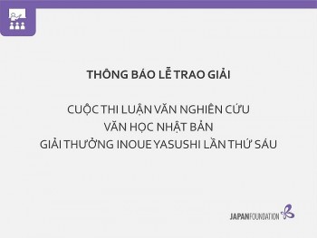 Sẽ trao giải thưởng Inoue Yasushi cho 4 nhà nghiên cứu Việt Nam