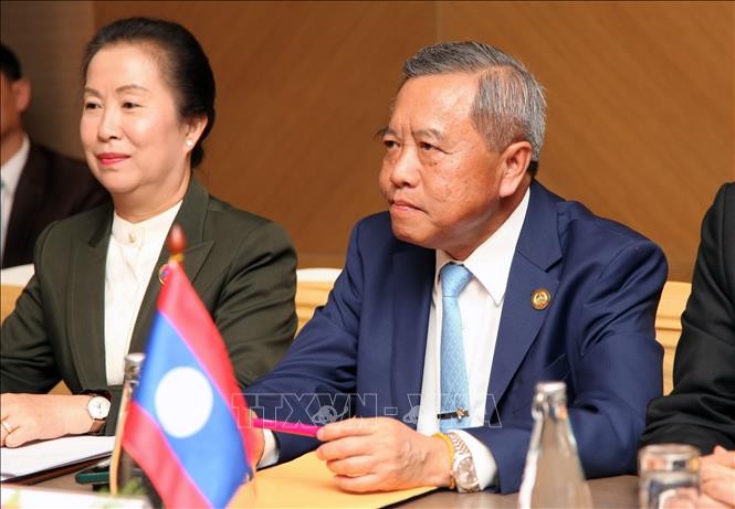 Ông Boviengkham Vongdara, Chủ tịch Hội Hữu nghị Lào - Việt Nam phát biểu. (Ảnh: TTXVN)