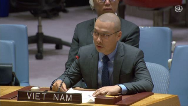 Tham tán Công sứ Nguyễn Hoàng Nguyên, Phó Trưởng Phái đoàn thường trực Việt Nam tại Liên hợp quốc. Ảnh: VOV-TT Mỹ