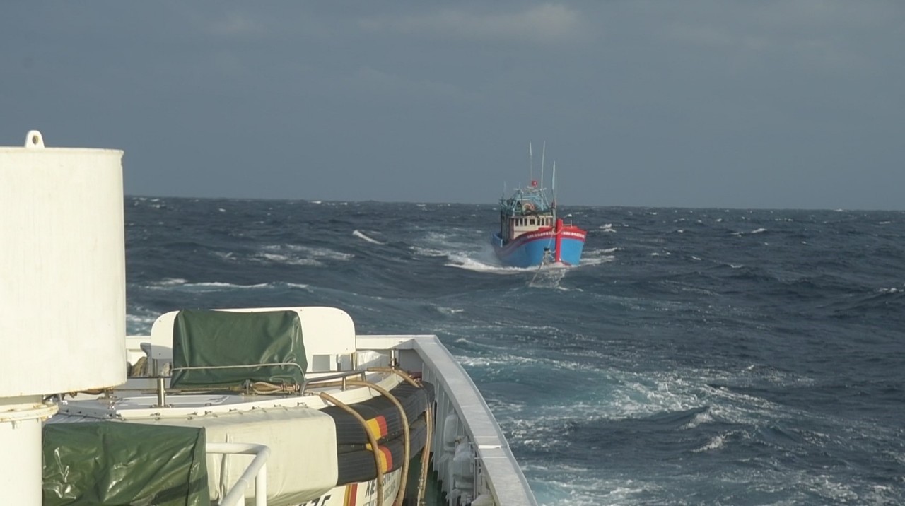 Vùng 3 Hải quân thực hiện cứu nạn tàu cá tại Quảng Ngãi