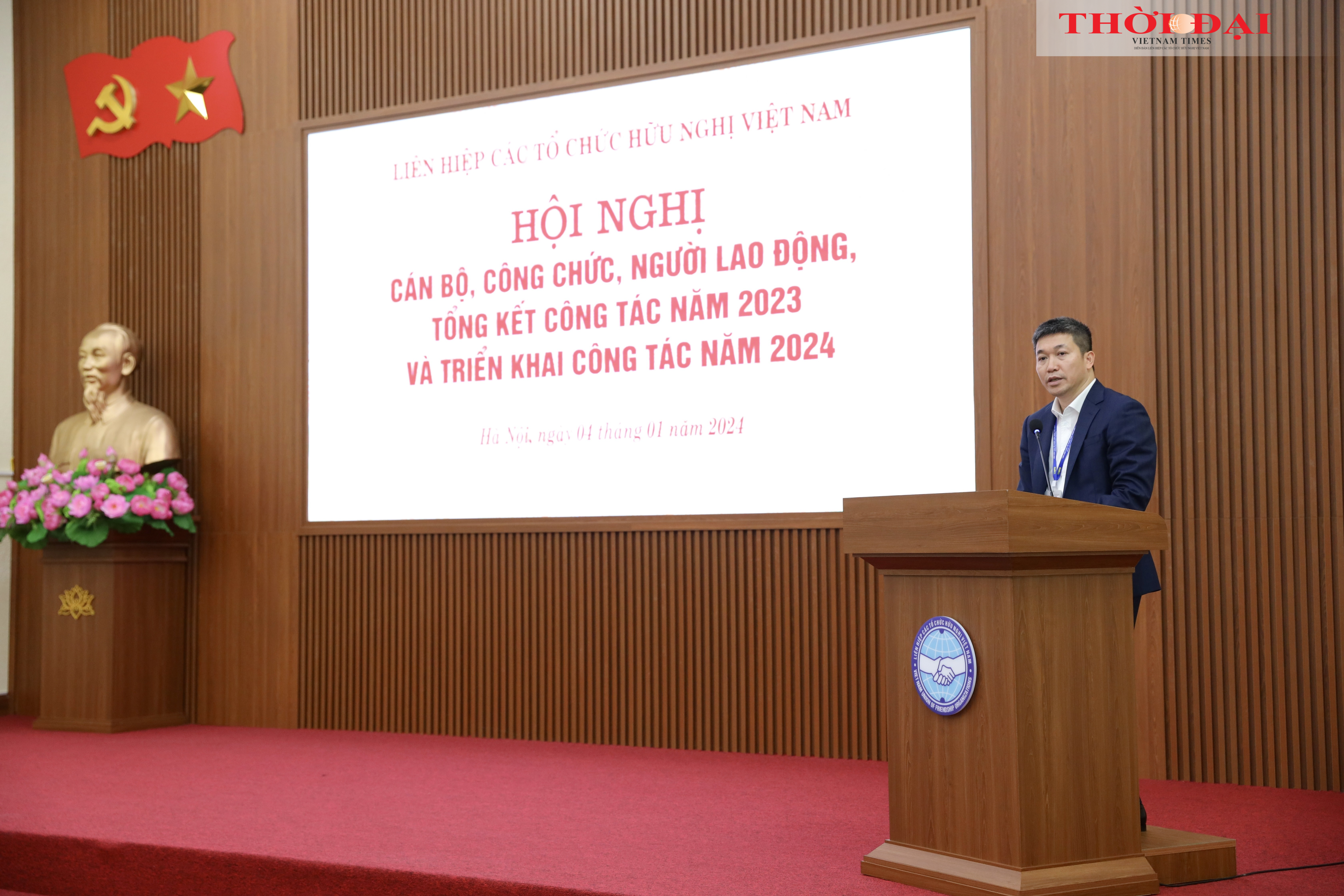 Chủ tịch VUFO Phan Anh Sơn phát biểu tại Hội nghị. (Ảnh: Đinh Hòa)