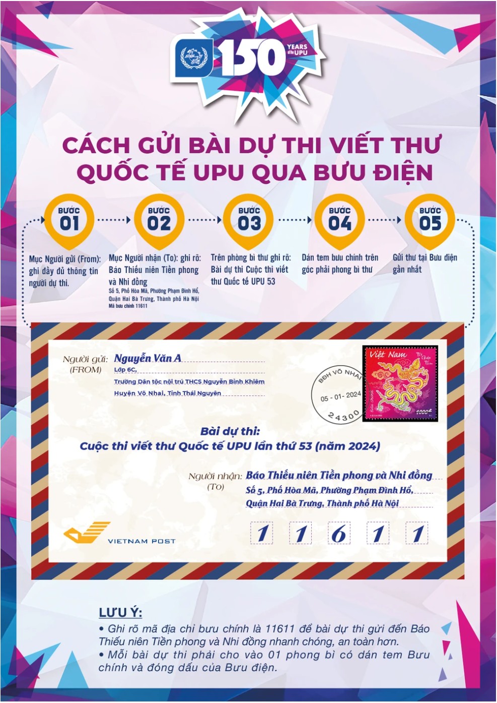 Cuộc thi viết thư quốc tế UPU lần thứ 53: Hy vọng về thế giới trong tương lai