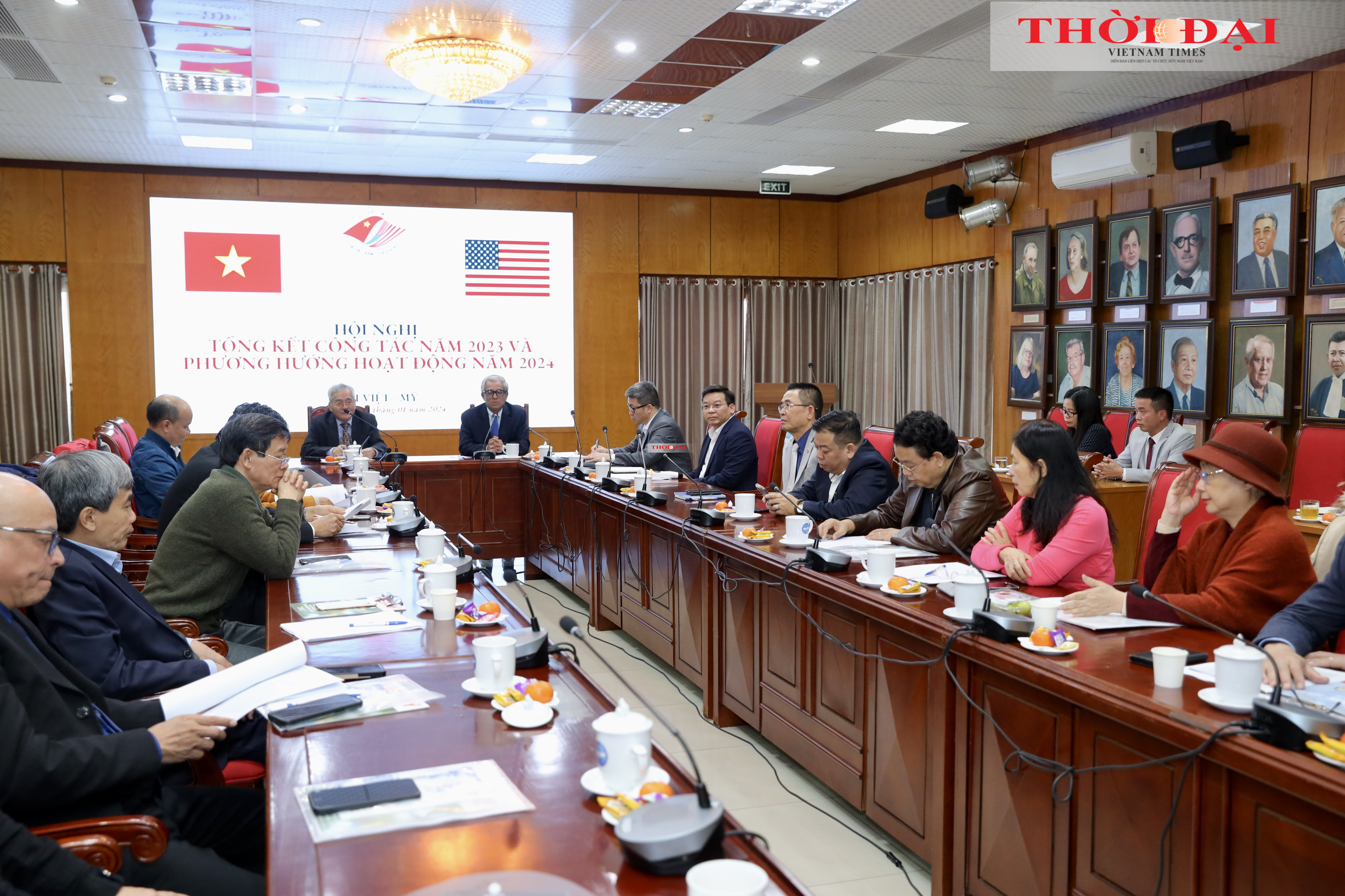 Hội nghị tổng kết công tác năm 2023 và phương hướng hoạt động năm 2024 của Hội Việt – Mỹ. (Ảnh: Đinh Hòa)