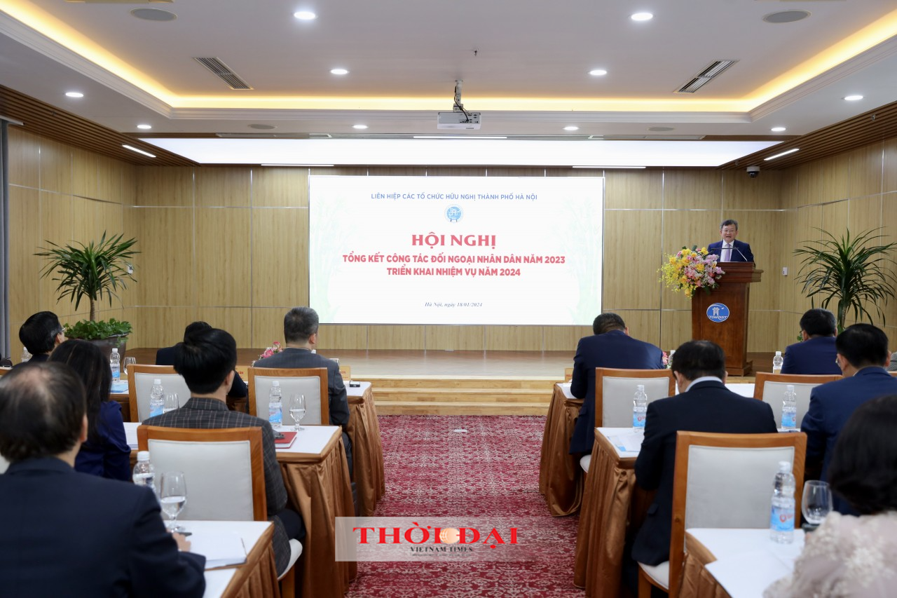  Chủ tịch HAUFO Nguyễn Ngọc Kỳ phát biểu khai mạc Hội nghị. (Ảnh: Đinh Hòa)