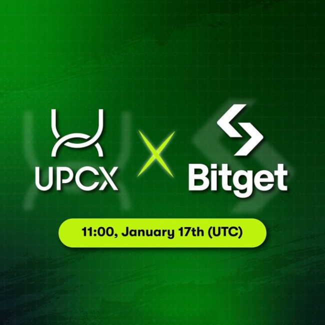 Ngày 17/1/2024, Token UPCX (UPC) chính thức được niêm yết trên nền tảng giao dịch Bitget