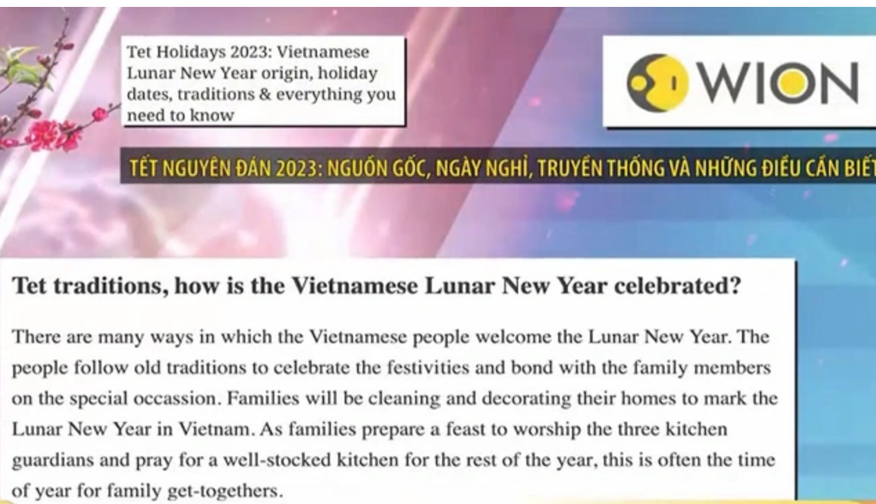 Báo chí quốc tế giới thiệu về tết Việt