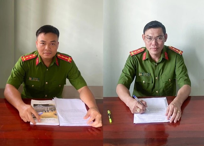 Đại úy Nguyễn Quốc Đạt (bìa phải) và Đại úy Lê Đức Anh. (Ảnh: KT)