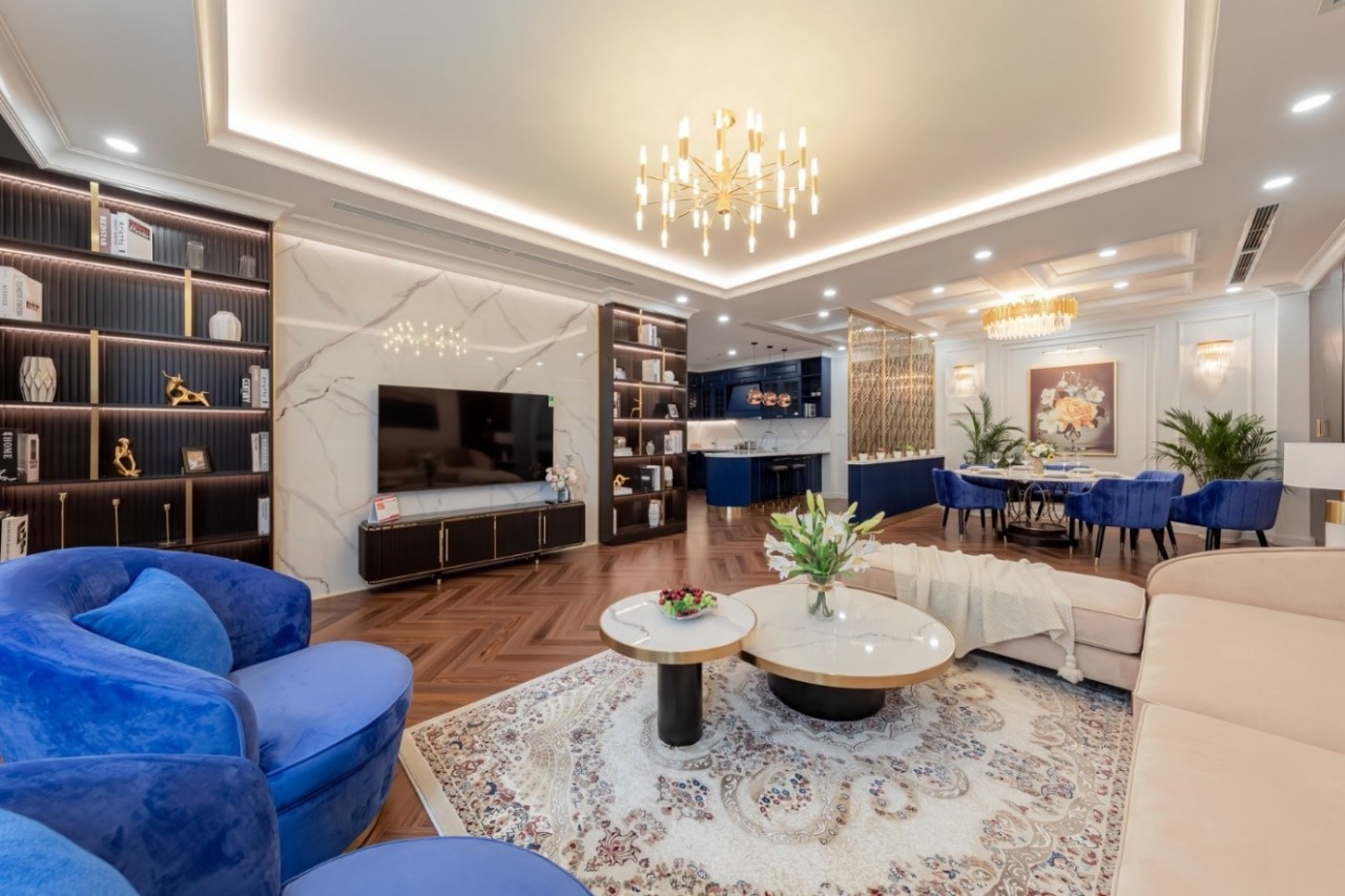 Một căn hộ cao cấp đạt chuẩn “dinh thự trên không” tại tổ hợp căn hộ The Diamond Residence.