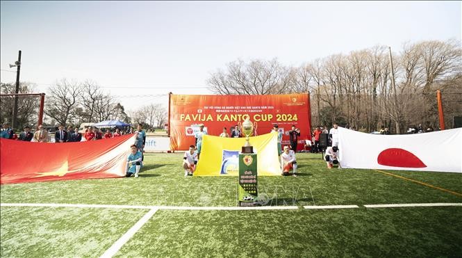 cờ khai mạc Đại hội bóng đá người Việt Nam tại khu vực Kanto (Nhật Bản). (Ảnh: TTXVN)
