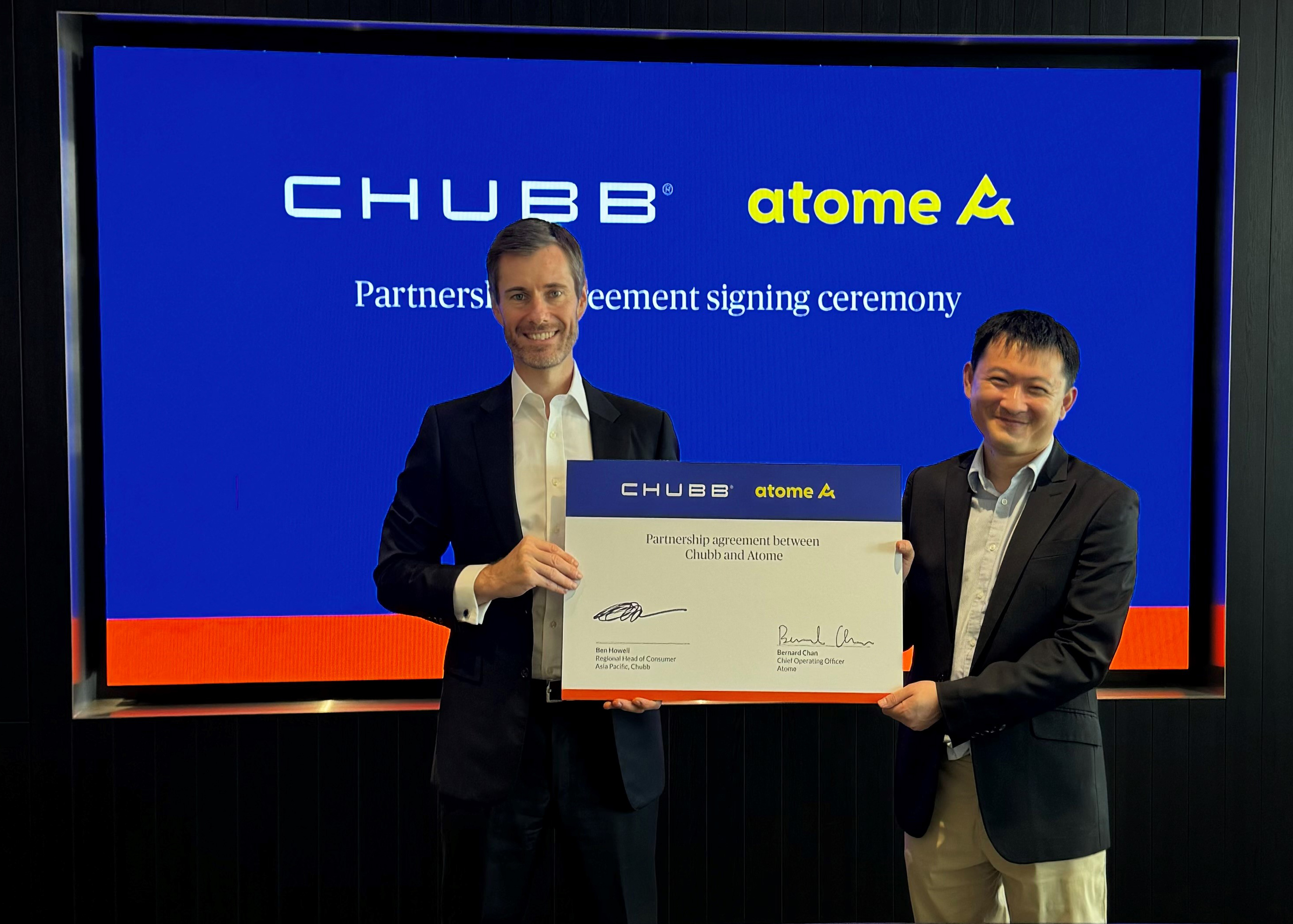 Ben Howell, Regional Head of Consumer for Asia Pacific, Chubb and Bernard Chan, Chief Operating Officer, Atome