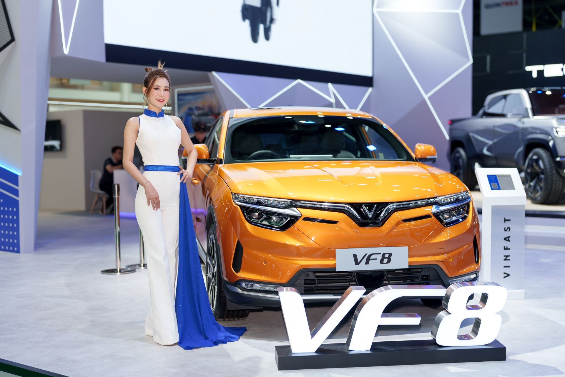 Mẫu D-SUV VF 8 từng được trưng bày tại rất nhiều triển lãm ô tô quốc tế lớn trên thế giới.