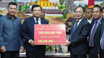 Quảng Bình, Đồng Nai thăm, chúc Tết tỉnh Chăm-pa-sắc và Kampong Thom