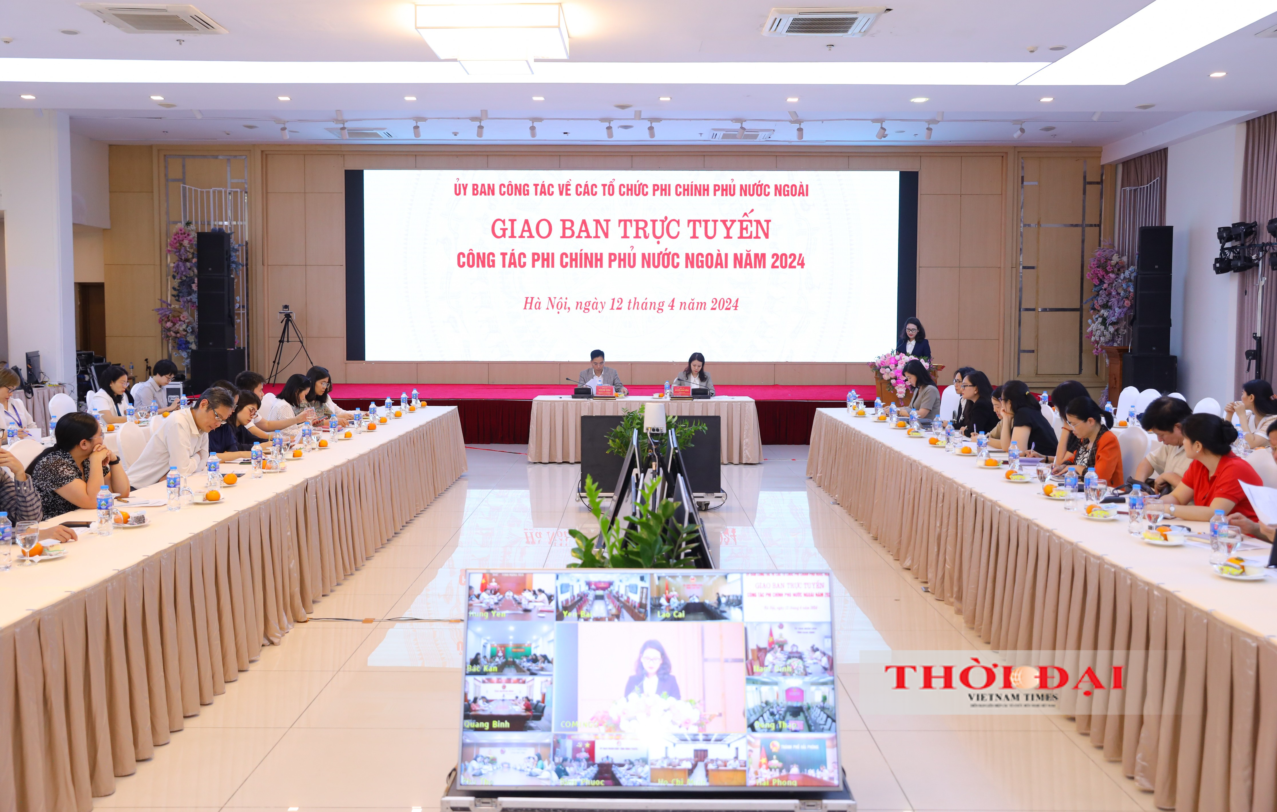 Hội nghị giao ban công tác PCPNN năm 2024 diễn ra ngày 12/4/2024 tại Hà Nội và trực tuyến 63 điểm cầu địa phương. (Ảnh: Đinh Hòa)
