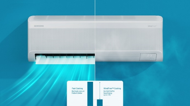 AI Auto Cooling function automatically optimises between the WindFree™ Air Conditioner’s cooling modes
