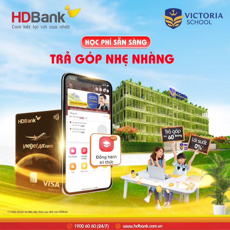 HDBank hỗ trợ trả góp 100% tiền học phí với kỳ hạn đến 60 tháng