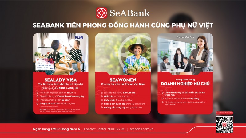 SeABank là ngân hàng đi tiên phong trong việc triển khai các sản phẩm, dịch vụ chuyên biệt dành cho phái nữ.