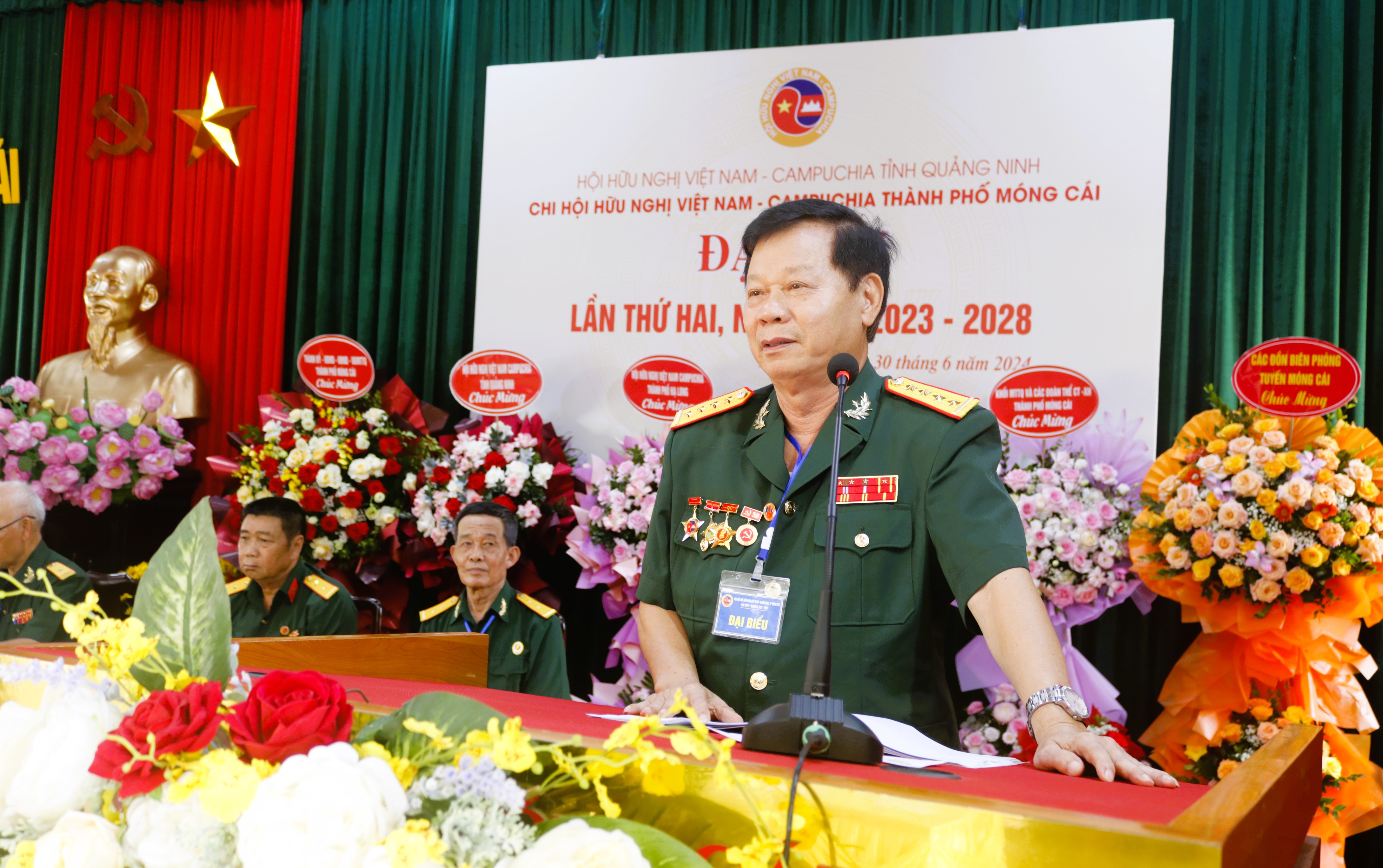 ỗ Quốc Viên, Chủ tịch Hội hữu nghị Việt Nam - Campuchia tỉnh Quảng Ninh phát biểu 