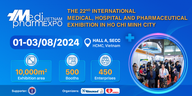 Vietnam Medipharm Expo 2024 sẽ diễn ra từ ngày 1 đến 3/8/2024 tại TP. Hồ Chí Minh