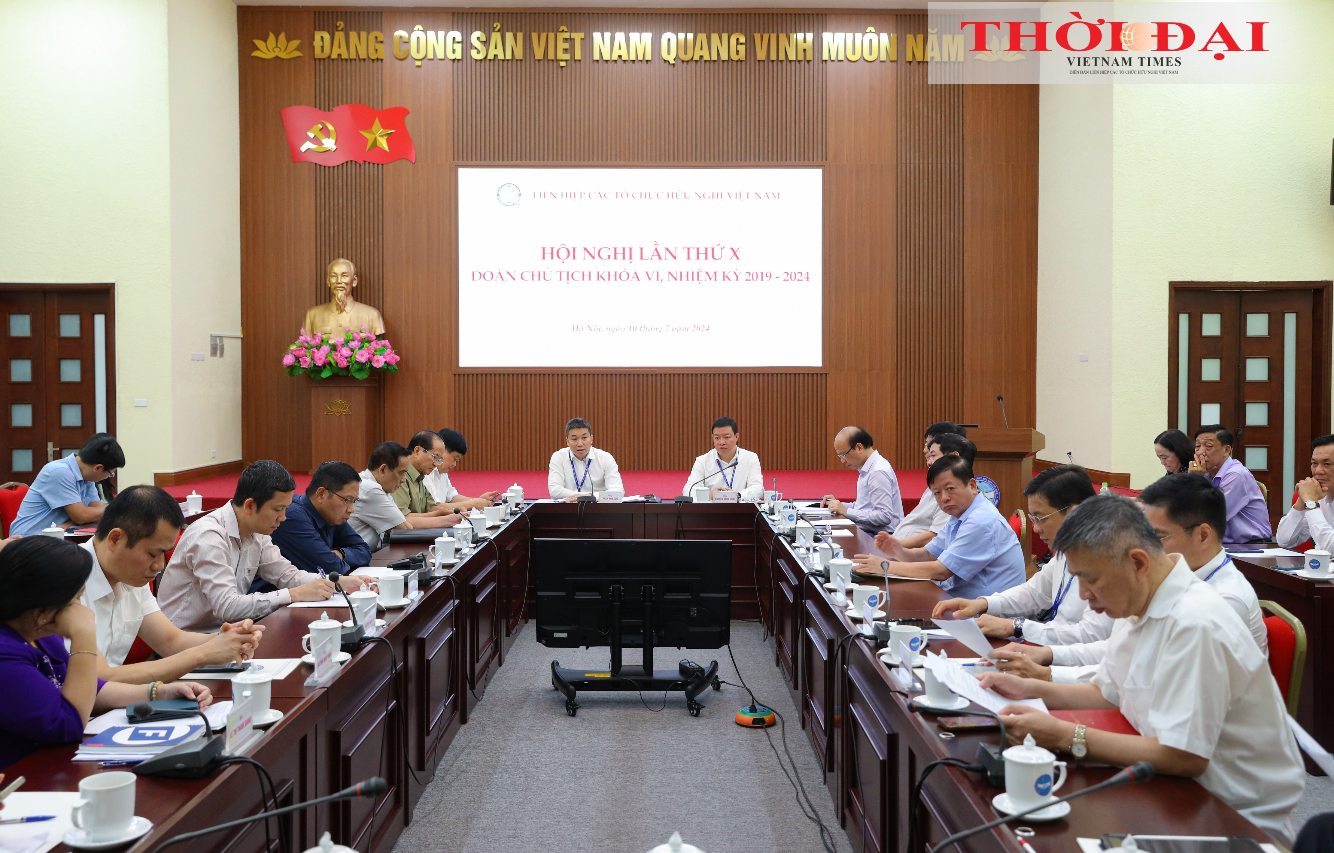 Các đại biểu dự Hội nghị Đoàn Chủ tịch lần thứ X, khóa VI, nhiệm kỳ 2019-2024. (Ảnh: Đinh Hòa)