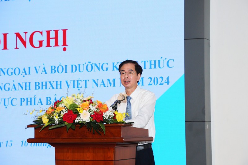 Phó Tổng Giám đốc BHXH Việt Nam Đào Việt Ánh phát biểu tại Hội nghị (Ảnh: T.L)