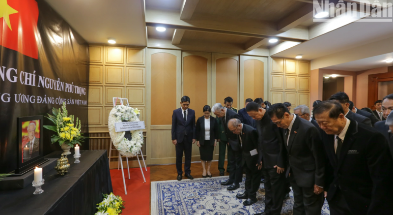 Đại sứ quán và các tổng lãnh sự quán Việt Nam ở nước ngoài đã đồng loạt mở sổ tang và tổ chức trọng thể lễ viếng Tổng Bí thư Nguyễn Phú Trọng