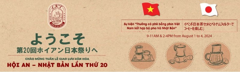 Thưởng cà phê bằng phin Việt Nam kết hợp bộ pha trà Nhật Bản