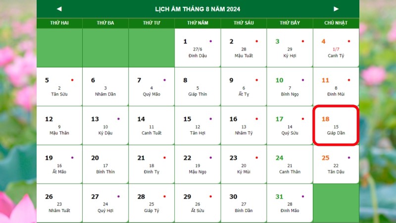 Lễ Vu lan báo hiếu năm 2024 rơi vào ngày nào