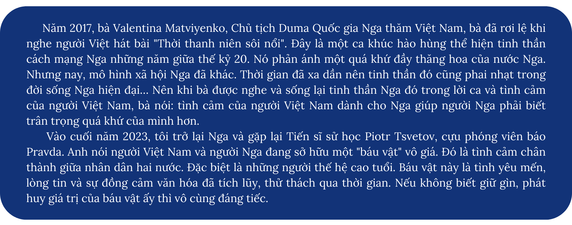 Chất nhân văn và bất khuất làm nền tảng văn hóa Nga