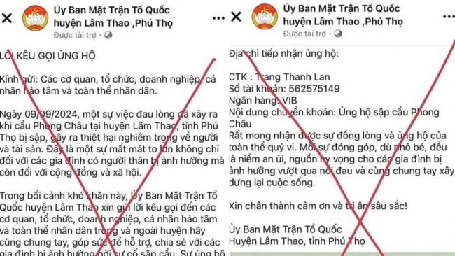 Cần cảnh giác với những lời kêu gọi quyên góp ủng hộ đồng bào lũ lụt