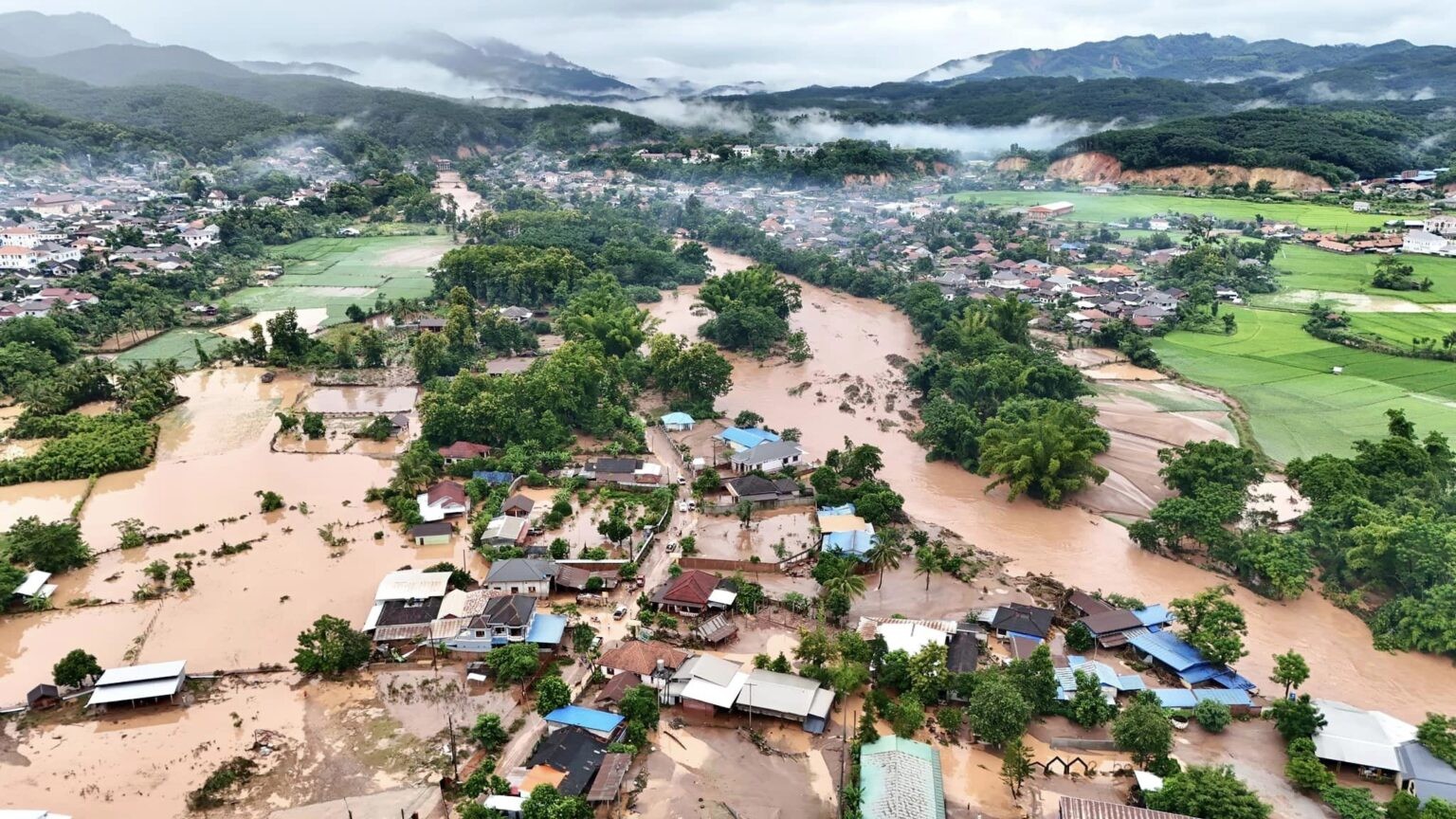 Tỉnh Luang Namtha chìm trong nước lũ (Ảnh: Laotian Times)