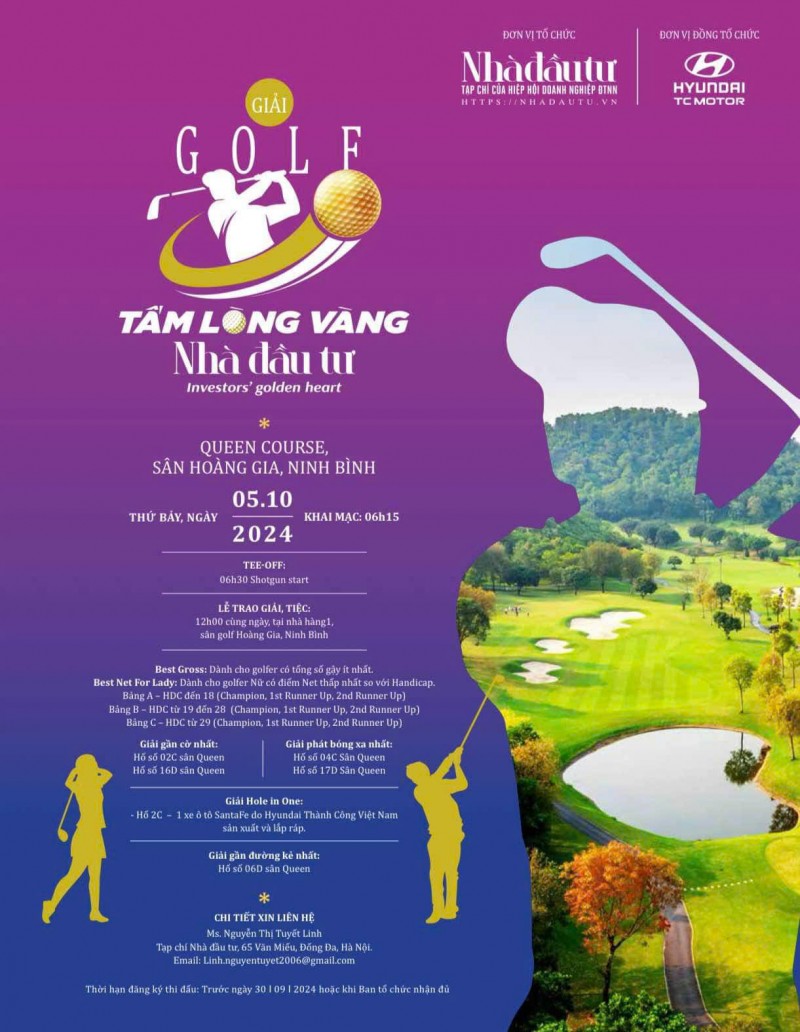 Sắp diễn ra giải Golf từ thiện 'Tấm lòng vàng Nhà đầu tư