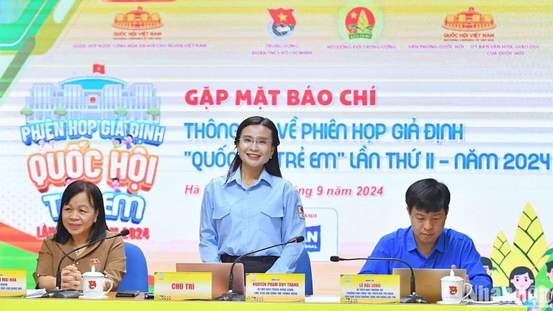 Gặp mặt báo chí thông tin về Phiên họp giả định “Quốc hội trẻ em” lần thứ 2 - năm 2024. (Ảnh: Báo Nhân Dân)