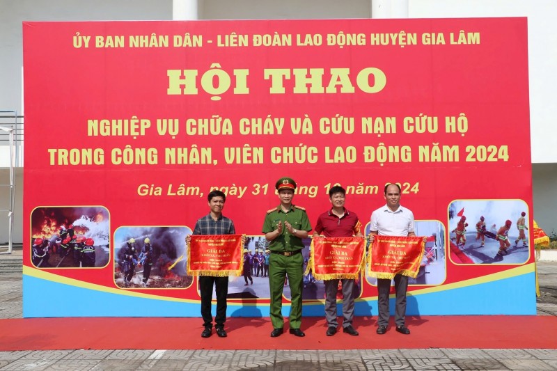 Huyện Gia Lâm tổ chức hội thao nghiệp vụ chữa cháy, cứu nạn cứu hộ năm 2024