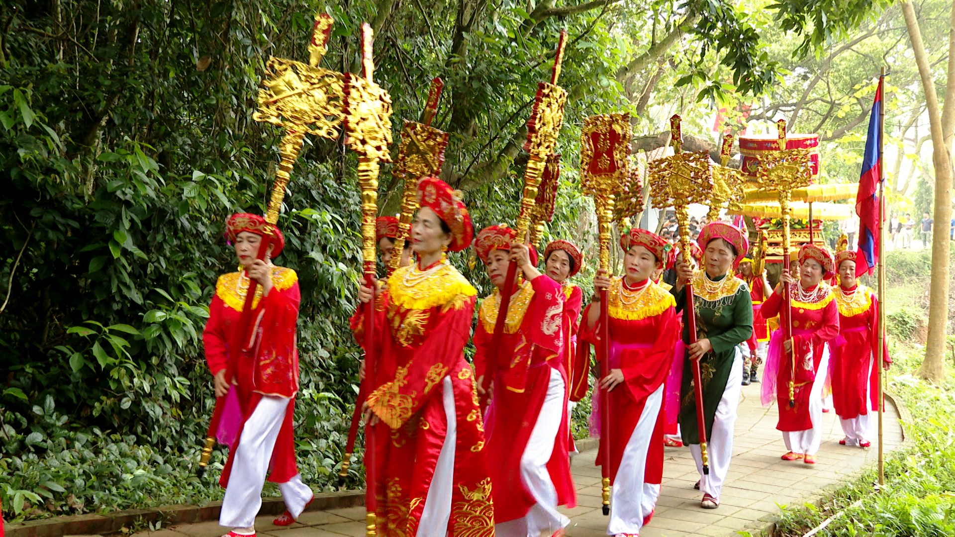 Lễ rước kiệu tại Lễ húy nhật Công chúa Nhồi Hoa. (Ảnh: Nguyễn Giang)