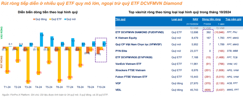 Các quỹ mua nhiều nhất VPB, HVN, VIB trong tháng 10/2024