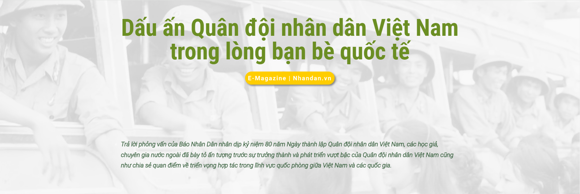 Dấu ấn Quân đội nhân dân Việt Nam trong lòng bạn bè quốc tế