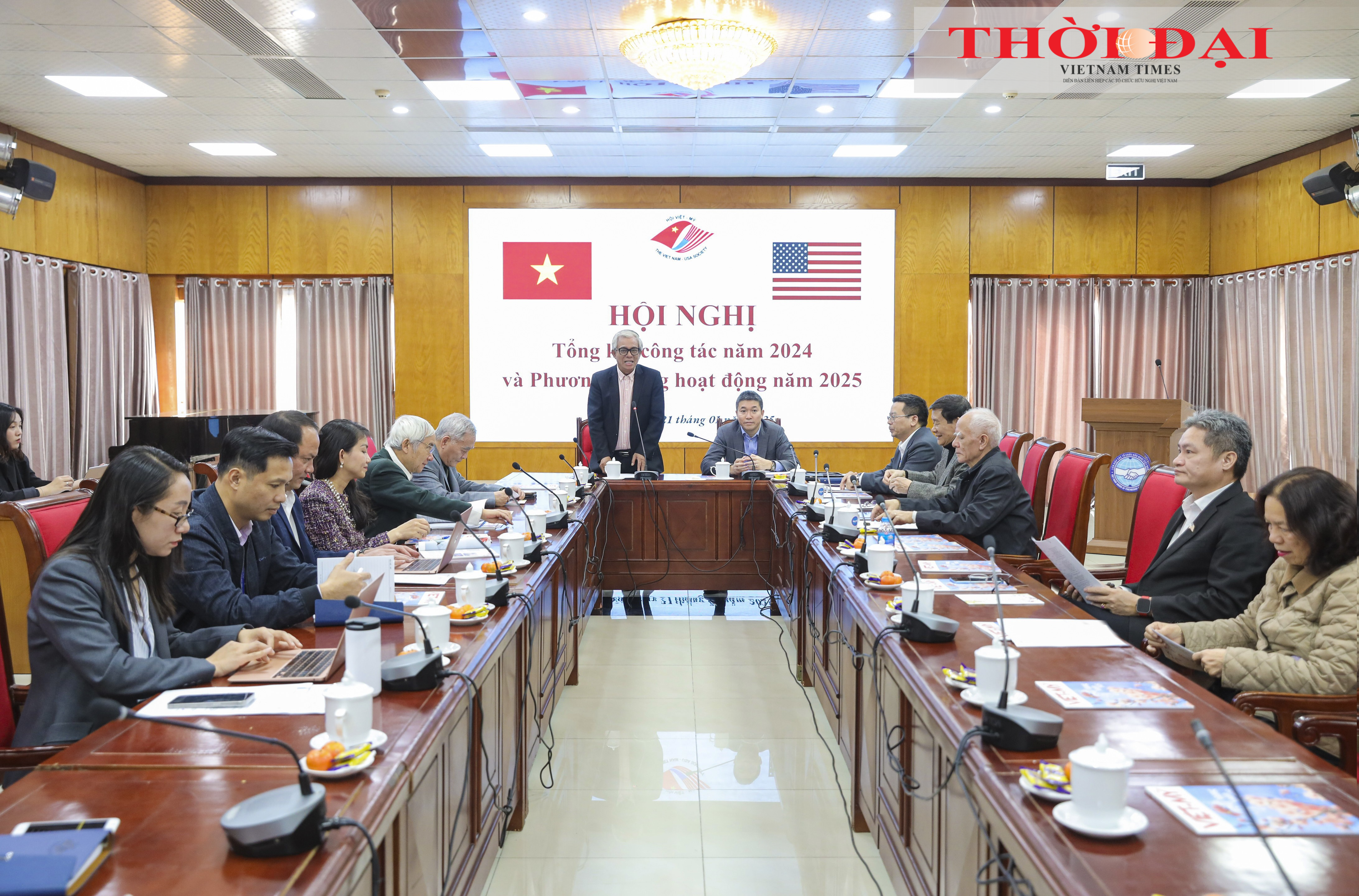 Hội nghị tổng kết công tác năm 2024 và phương hướng hoạt động năm 2025 của Hội Việt – Mỹ. (Ảnh: Đinh Hòa)