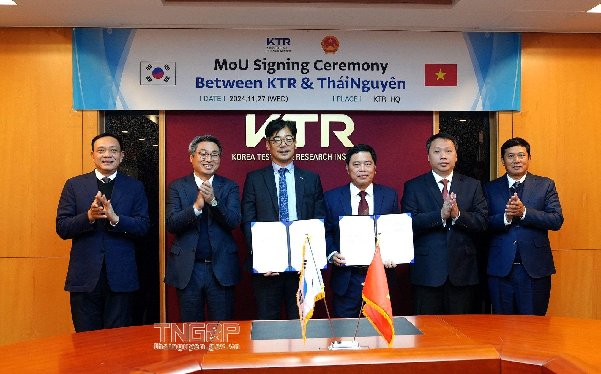 Tỉnh Thái Nguyên và Viện Nghiên cứu và Thử nghiệm Hàn Quốc (KTR) ký kết Biên bản ghi nhớ hợp tác về việc triển khai các dự án chuyển đổi xanh, tài chính carbon