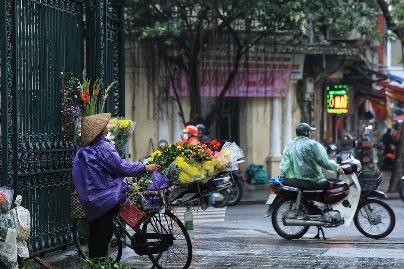 Hà Nội tiếp tục mưa phùn, nồm ẩm kéo dài. (Ảnh minh họa: TTXVN)