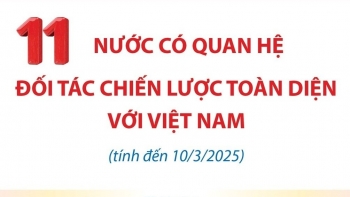 11 nước có quan hệ Đối tác Chiến lược Toàn diện với Việt Nam