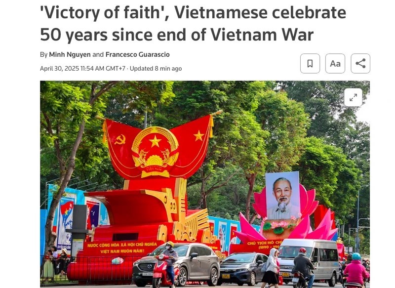 Lễ kỷ niệm 50 năm thống nhất đất nước của Việt Nam thu hút sự chú ý của truyền thông quốc tế